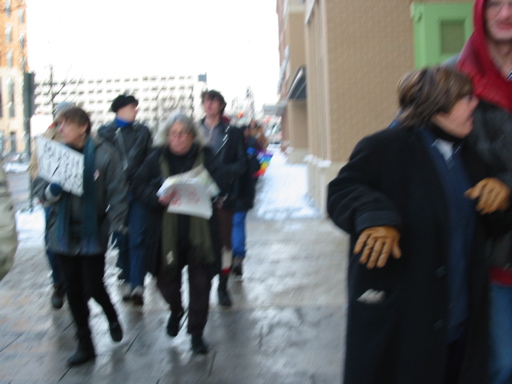 Walking down the sidewalk