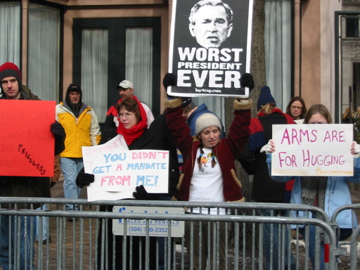 People along inauguration route