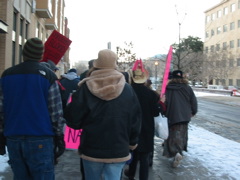 Walking down the sidewalk