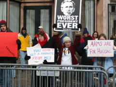 People along inauguration route