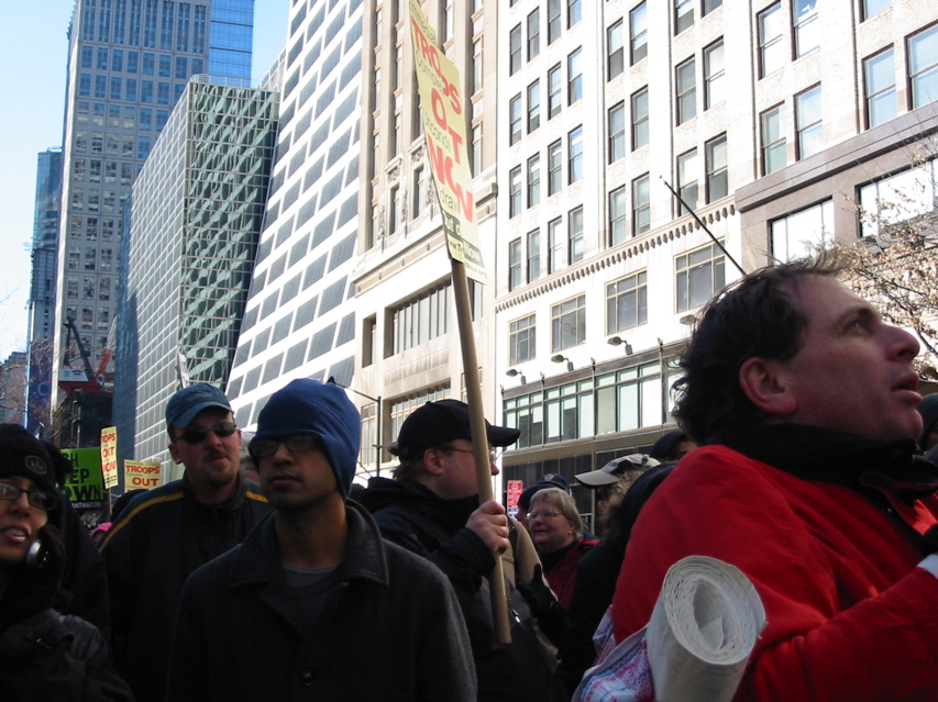 Marching down 42nd Street
