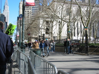 We marched by the Library