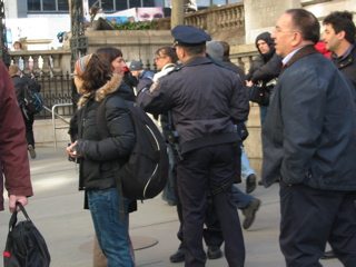 People on the sidewalk