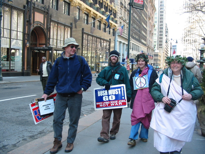 People walking to the protest