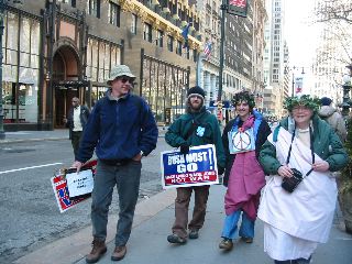 People walking to the protest