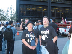 Lynne Jackson on left, Dave Camp on right