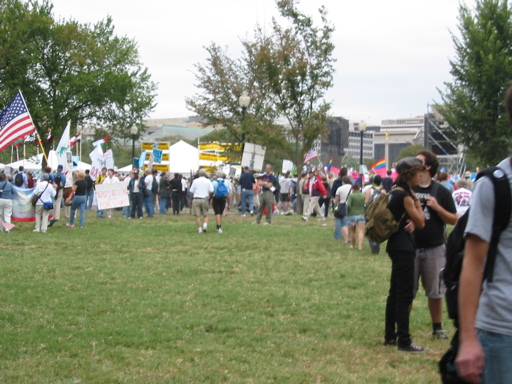 People gather for the rally
