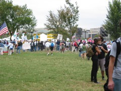People gather for the rally