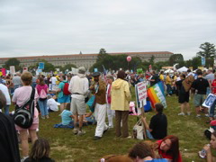 People gather for the rally