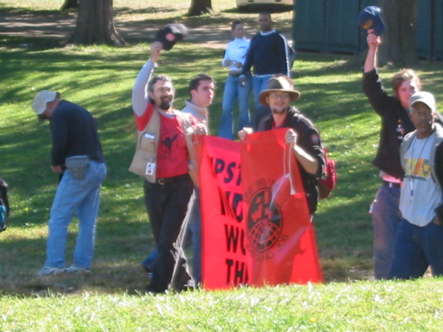 Workers march