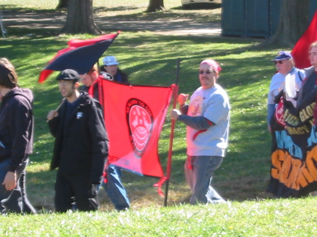 Workers march