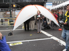 Information booth (no touch-screen voting machines)