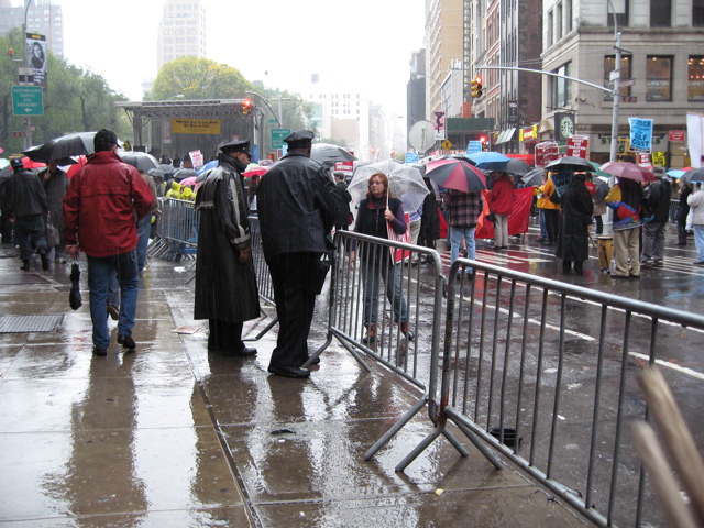Cops set up barricades