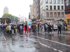 Rain and people came