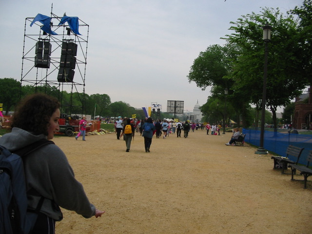 Walking to our spot